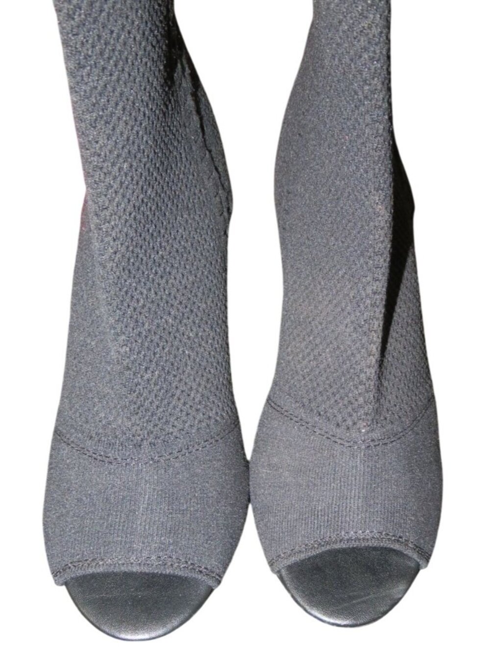 Express Black Knit Sock Mesh Open Toe Ankle Boots Booties size 8 - Picture 2 of 12